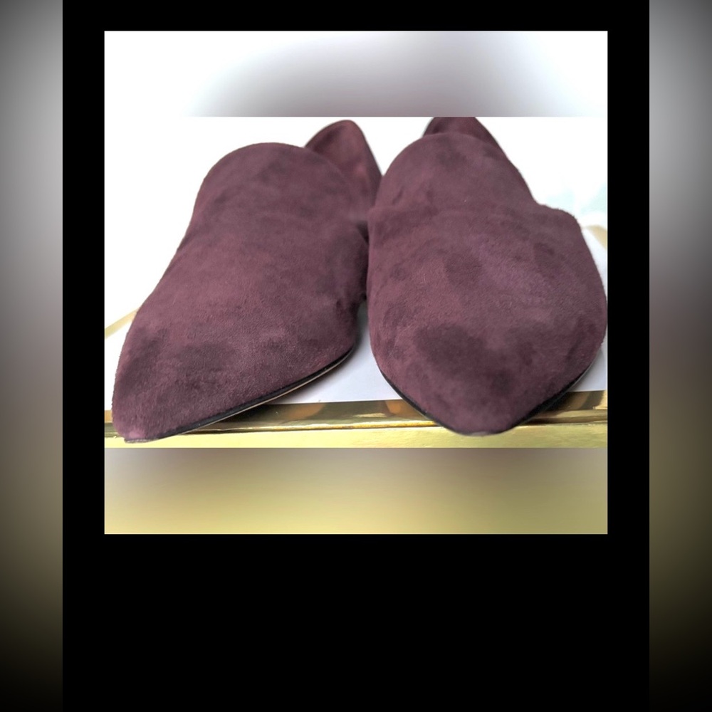 Vince Damris d'Orsay Suede Leather Flats Short Heels Pointed Toe Burgundy Size 5 - Picture 6 of 11